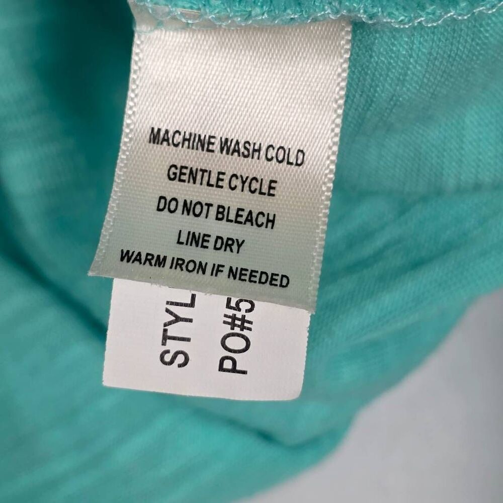 Self Esteem Tie Front Top Women Small Aqua - Picture 7 of 8